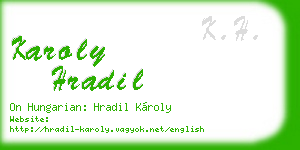 karoly hradil business card